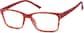 Angle view of Rectangle Glasses 2018818 in Red thumbnail