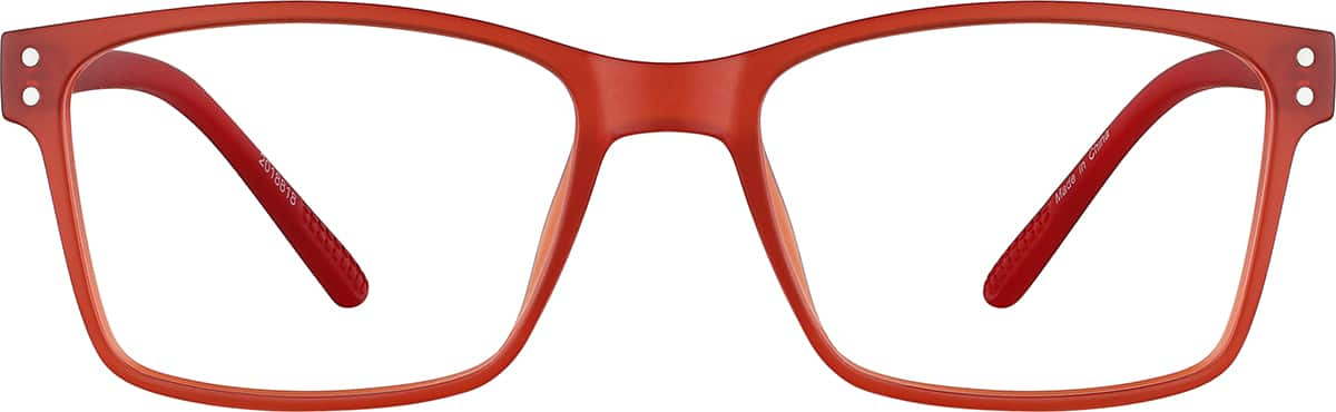 Front view of Square Glasses 2018818 in Red