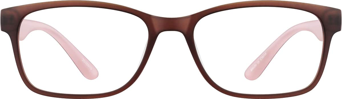 Front view of Rectangle Glasses 2018915 in Brown