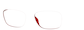 Angle view of Rectangle Glasses 2018918 in Red thumbnail