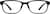 Front view of Rectangle Glasses 2018921 in Black thumbnail