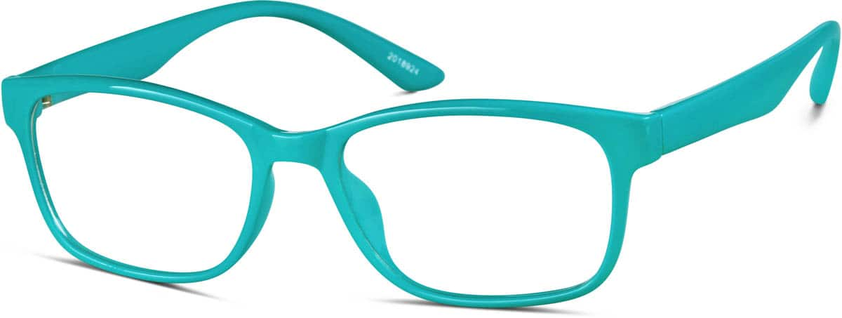 Angle view of Rectangle Glasses 2018924 in Teal