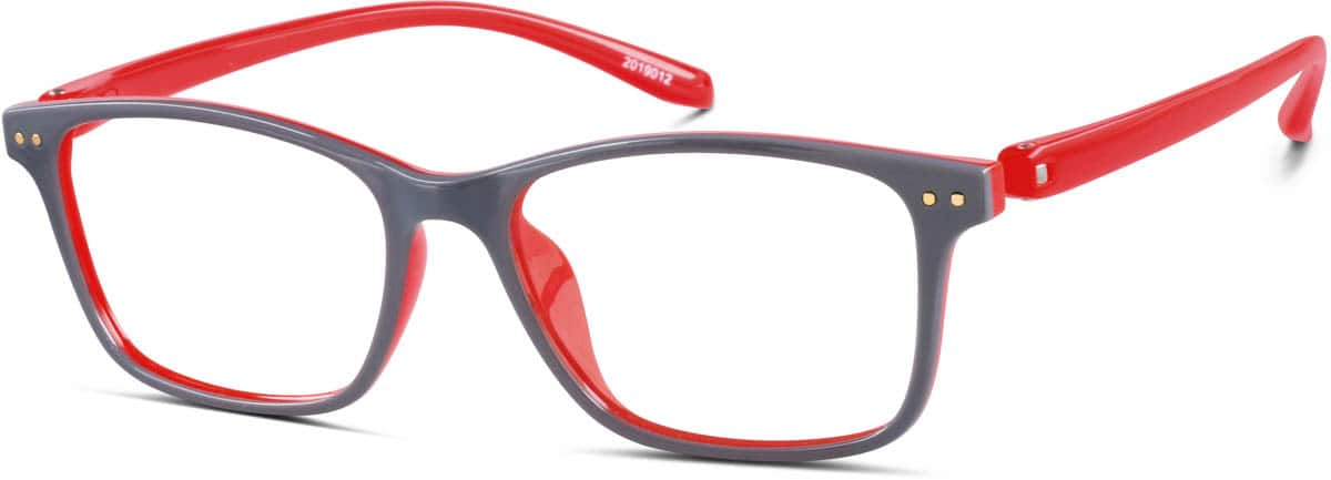 Angle view of Rectangle Glasses 2019012 in Gray