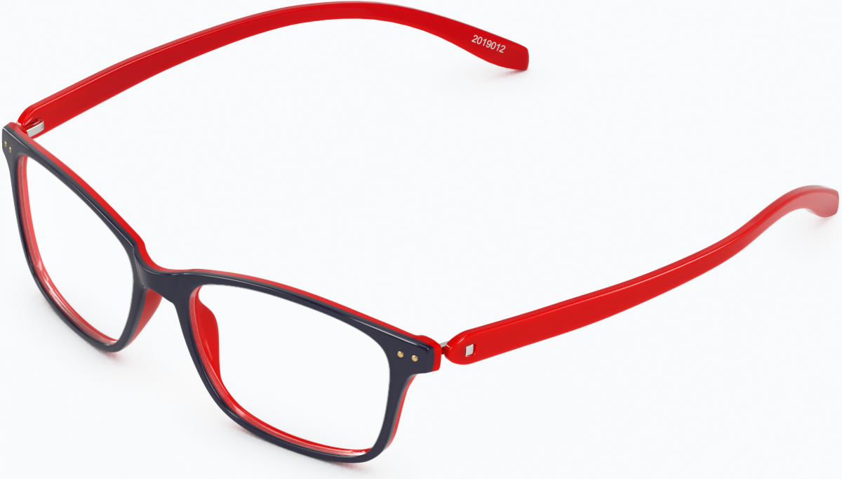 Angle view of Rectangle Glasses 2019012 in Gray thumbnail