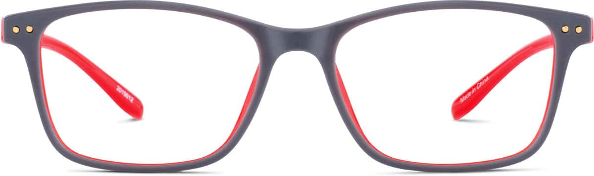 Front view of Rectangle Glasses 2019012 in Gray