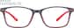 Front view of Rectangle Glasses 2019012 in Gray thumbnail