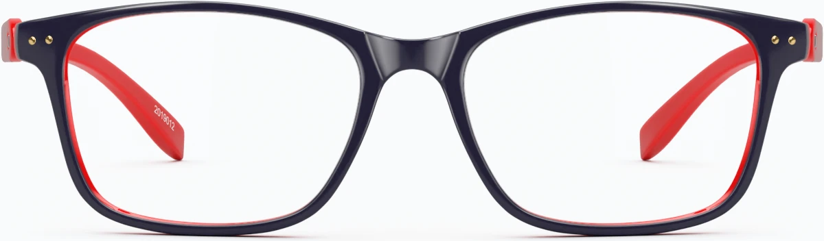 Front view of Rectangle Glasses 2019012 in Gray thumbnail