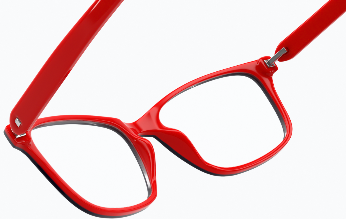 See-through view of Rectangle Glasses 2019012 in Gray thumbnail