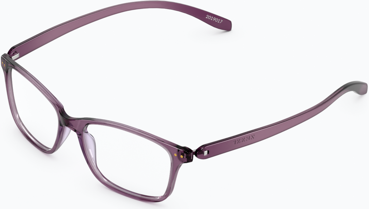 Angle view of Rectangle Glasses 2019017 in Purple thumbnail