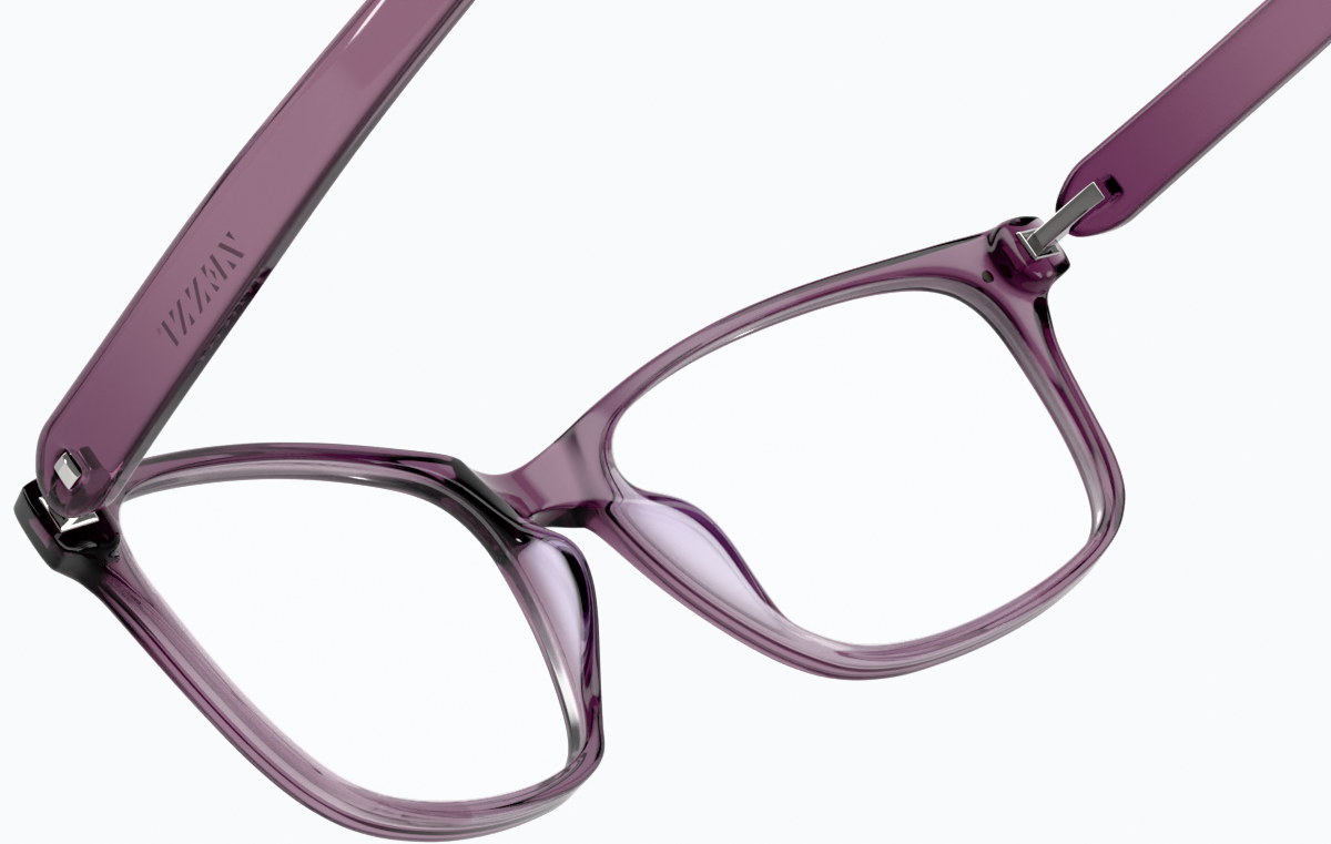 See-through view of Rectangle Glasses 2019017 in Purple thumbnail