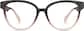 Front view of Square Glasses 2019115 in Brown thumbnail