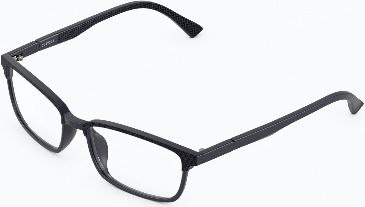 Angle view of Rectangle Glasses 2019221 in Black thumbnail