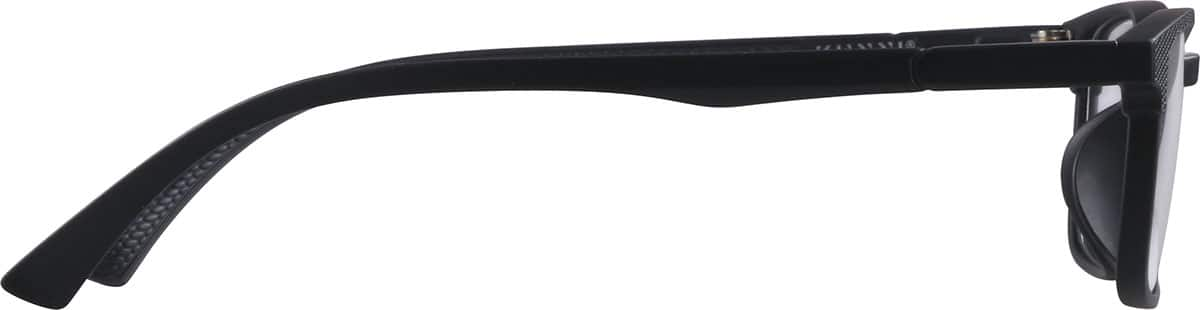 Side view of Rectangle Glasses 2019221 in Black