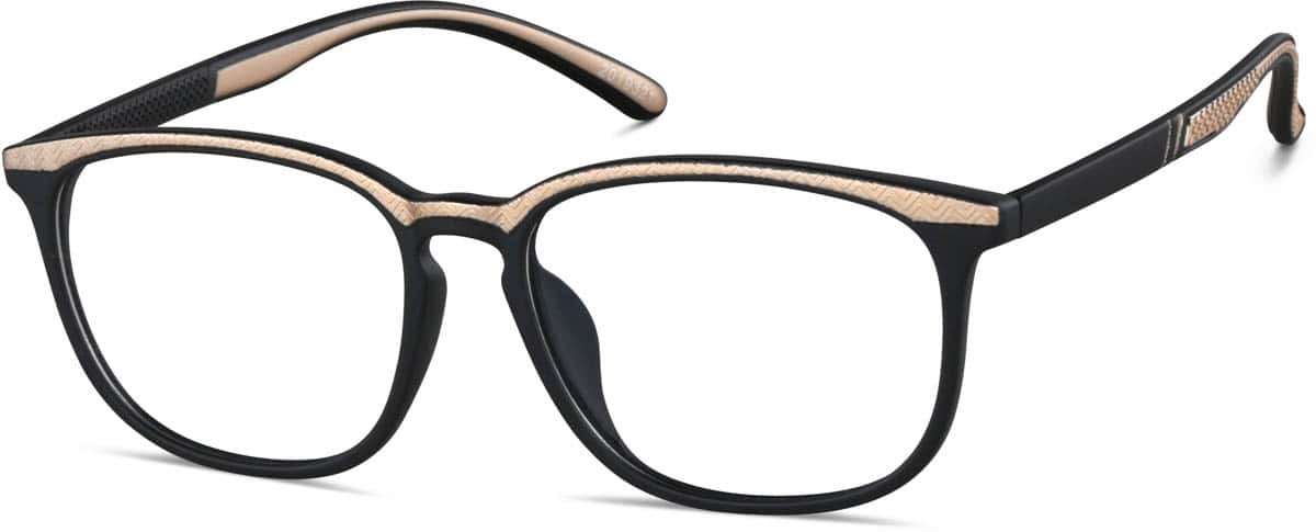 Angle view of Square Glasses 2019321 in Black