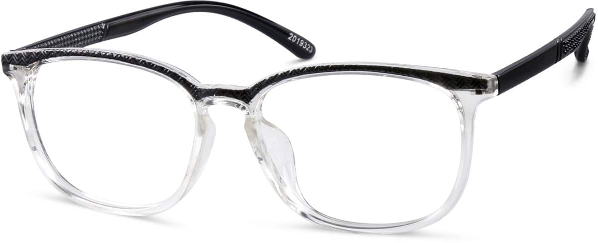 Angle view of Square Glasses 2019323 in Clear