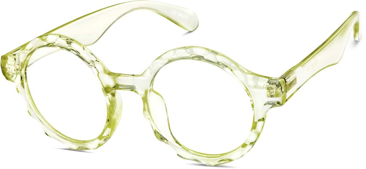 Angle view of Round Glasses 2019524 in Green