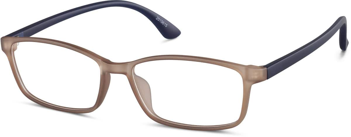 Angle view of Rectangle Glasses 2019615 in Brown