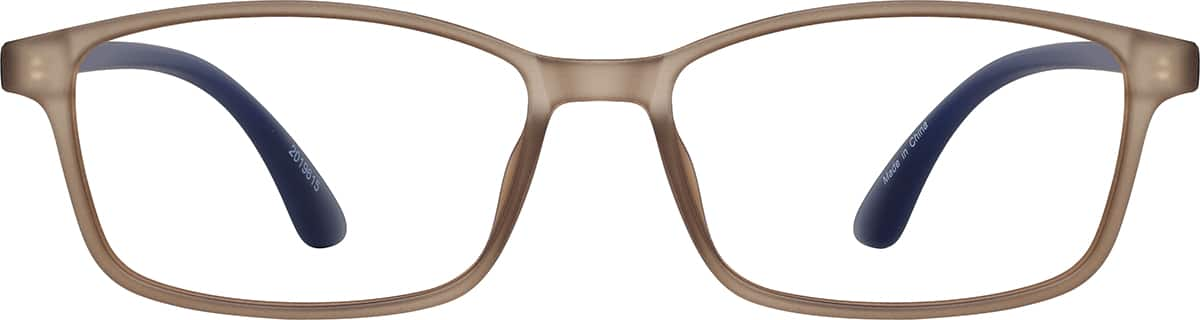 Front view of Rectangle Glasses 2019615 in Brown