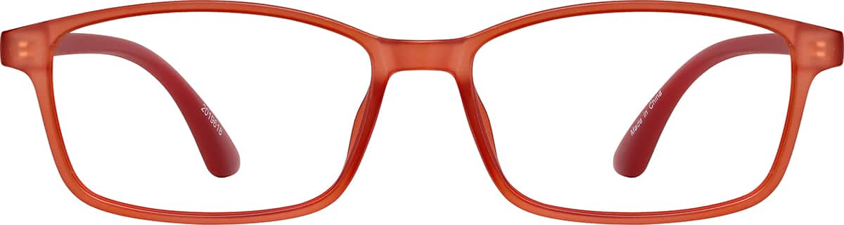 Front view of Rectangle Glasses 2019618 in Red