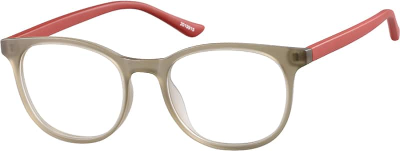 Angle view of Round Glasses 2019915 in Brown