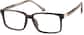 Angle view of Rectangle Glasses 2020015 in Brown thumbnail