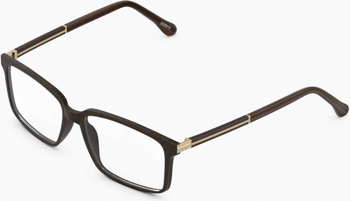 Angle view of Rectangle Glasses 2020015 in Brown thumbnail