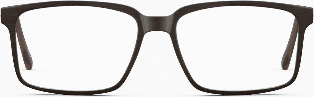 Front view of Rectangle Glasses 2020015 in Brown thumbnail