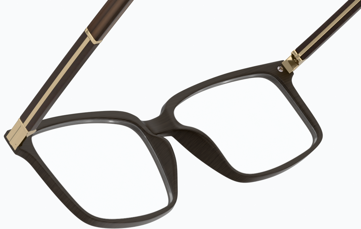 See-through view of Rectangle Glasses 2020015 in Brown thumbnail