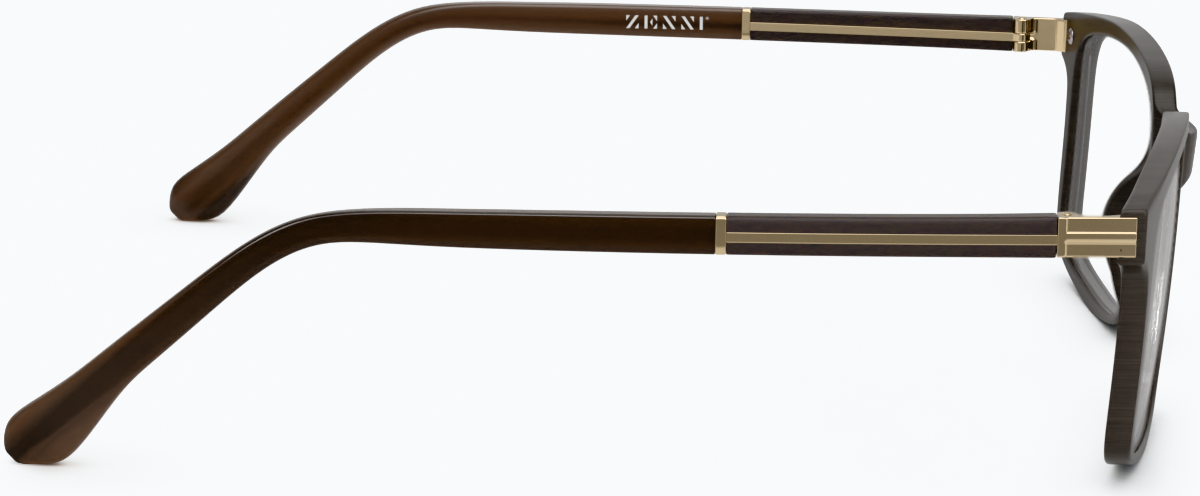 Side view of Rectangle Glasses 2020015 in Brown thumbnail