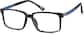 Angle view of Rectangle Glasses 2020021 in Black thumbnail