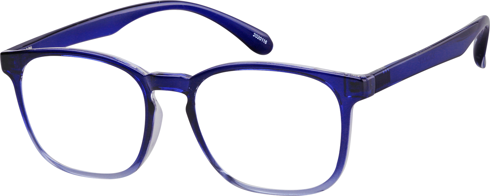 Angle view of Square Glasses 2020116 in Navy Ombre
