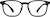Front view of Square Glasses 2020121 in Black thumbnail