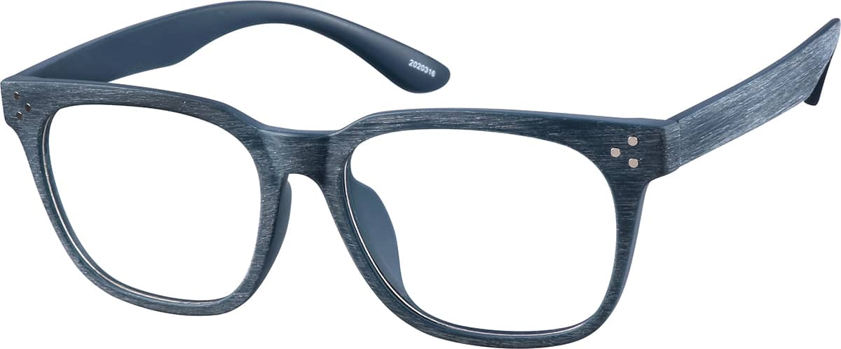 Angle view of Manzanita Square Glasses 2020316 in Blue