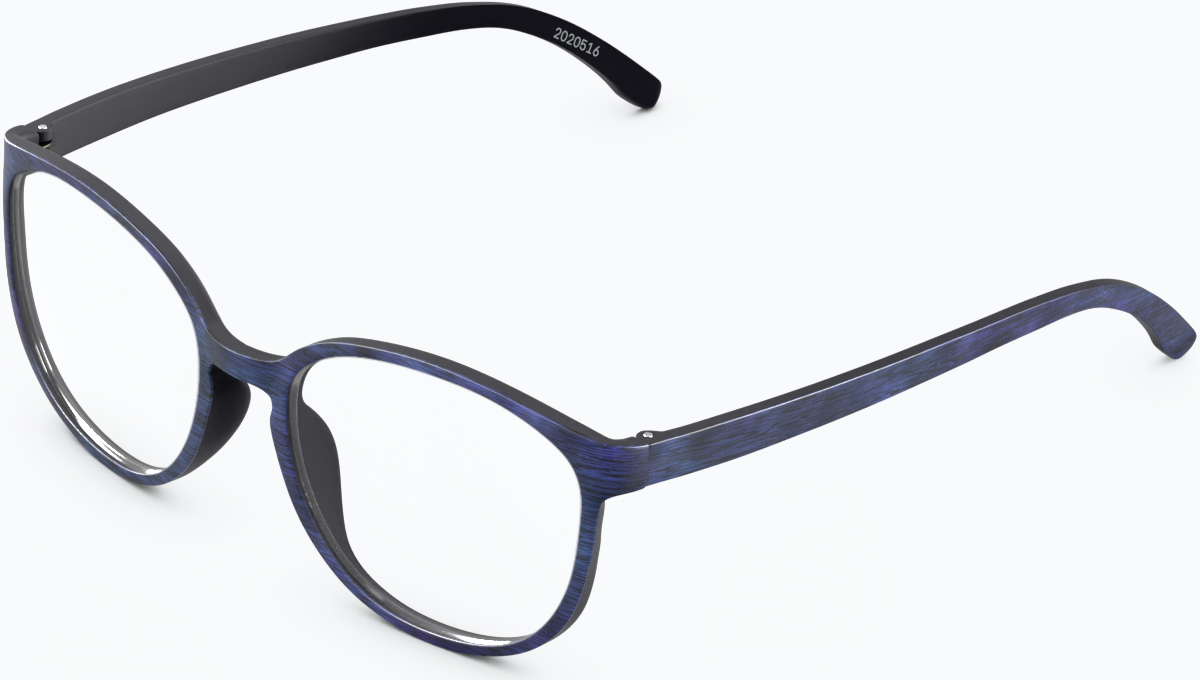 Angle view of Round Glasses 2020516 in Blue thumbnail