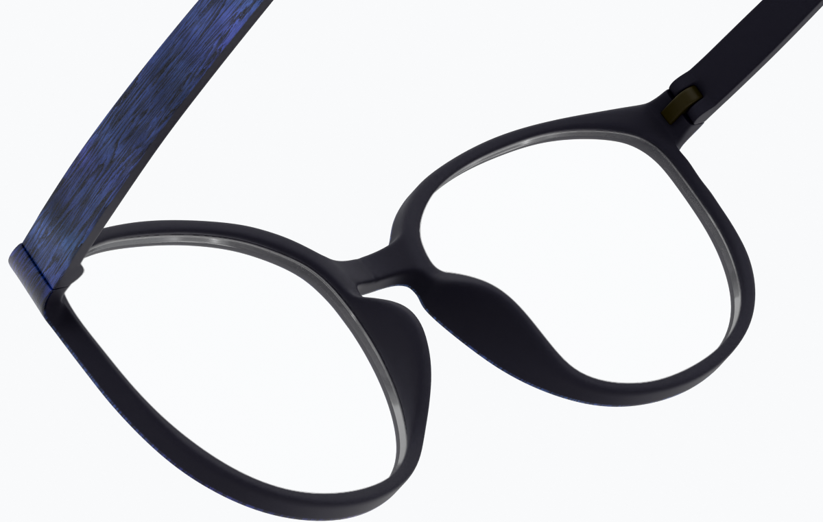 See-through view of Round Glasses 2020516 in Blue