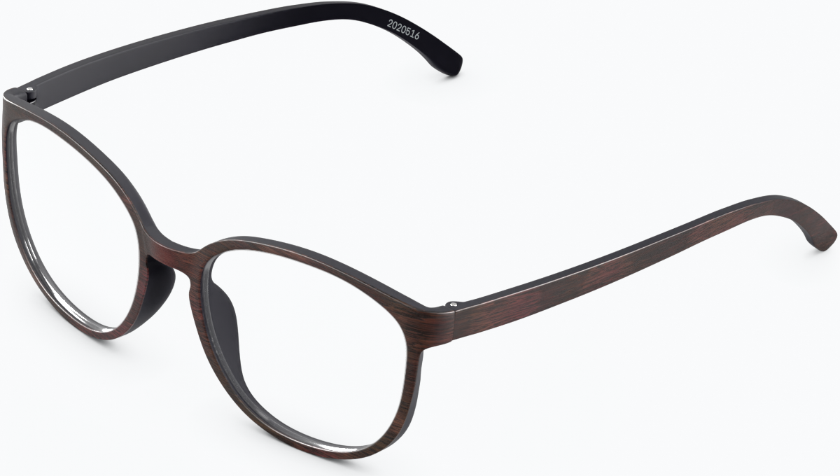 Angle view of Round Glasses 2020518 in Brown