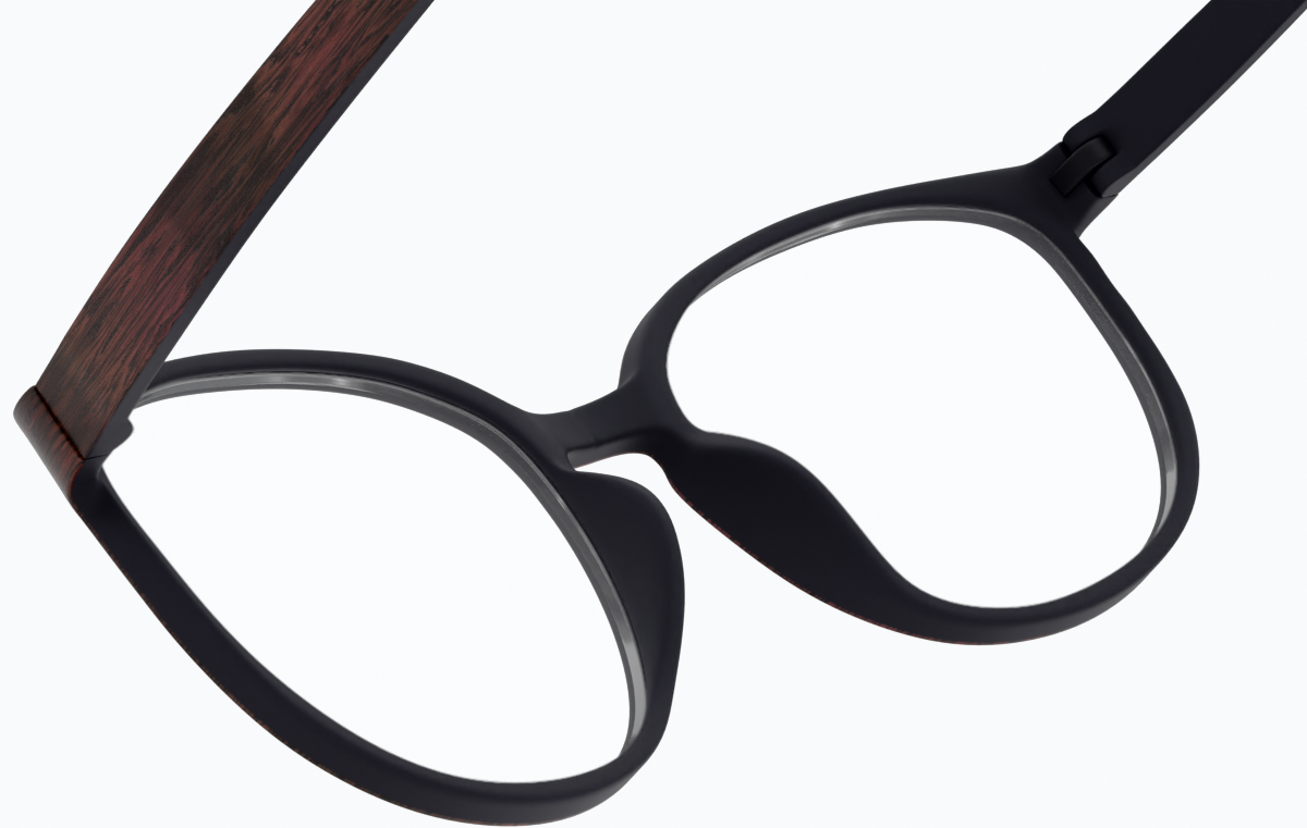 See-through view of Round Glasses 2020518 in Brown