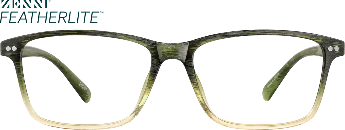 Olive Green Rectangle Glasses
