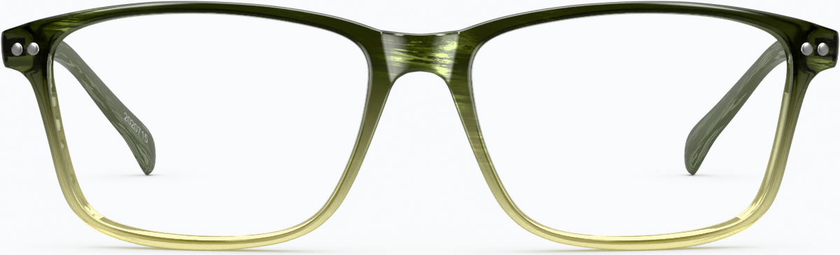 Front view of Rectangle Glasses 2020724 in Olive Green thumbnail