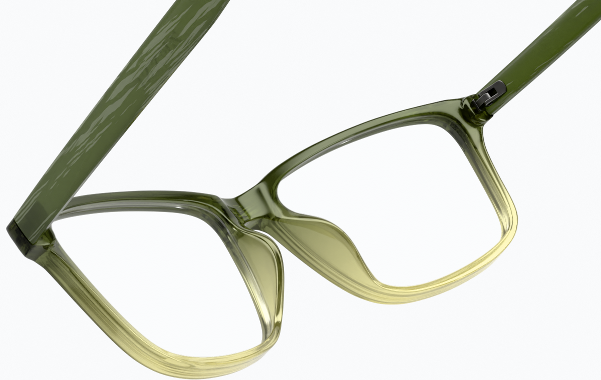 See-through view of Rectangle Glasses 2020724 in Olive Green thumbnail