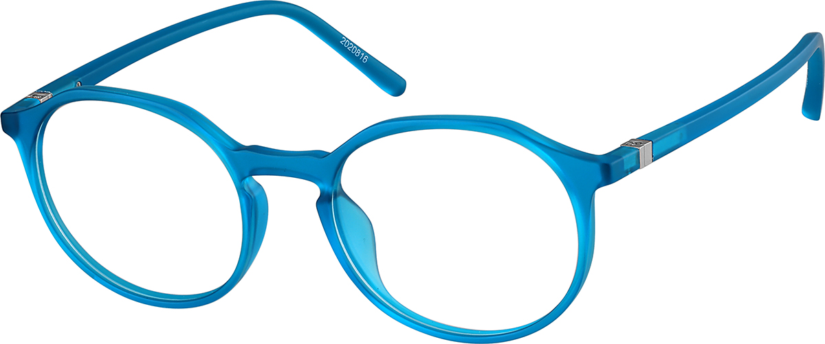Zenni Bold Round Prescription Glasses Blue Tortoiseshell Plastic Full Rim Frame