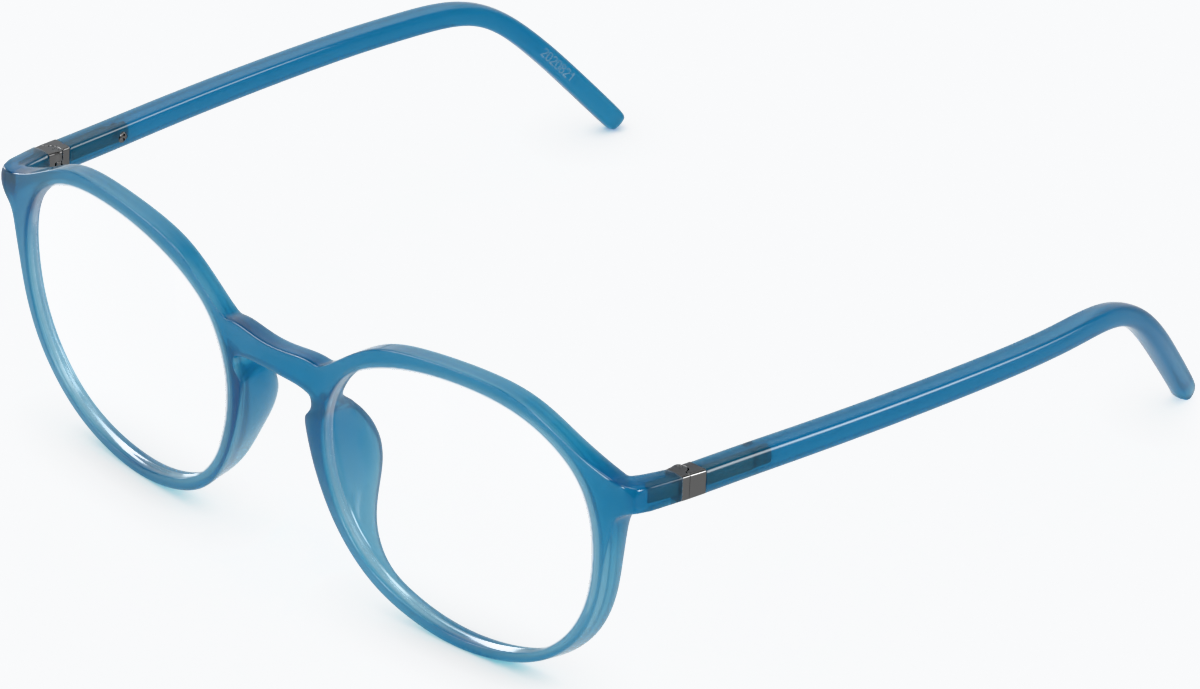 Angle view of Round Glasses 2020816 in Aqua thumbnail