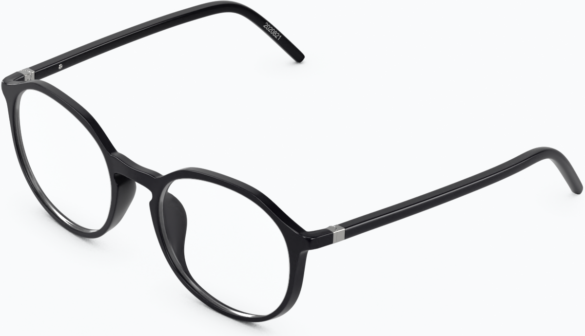Angle view of Round Glasses 2020821 in Black thumbnail