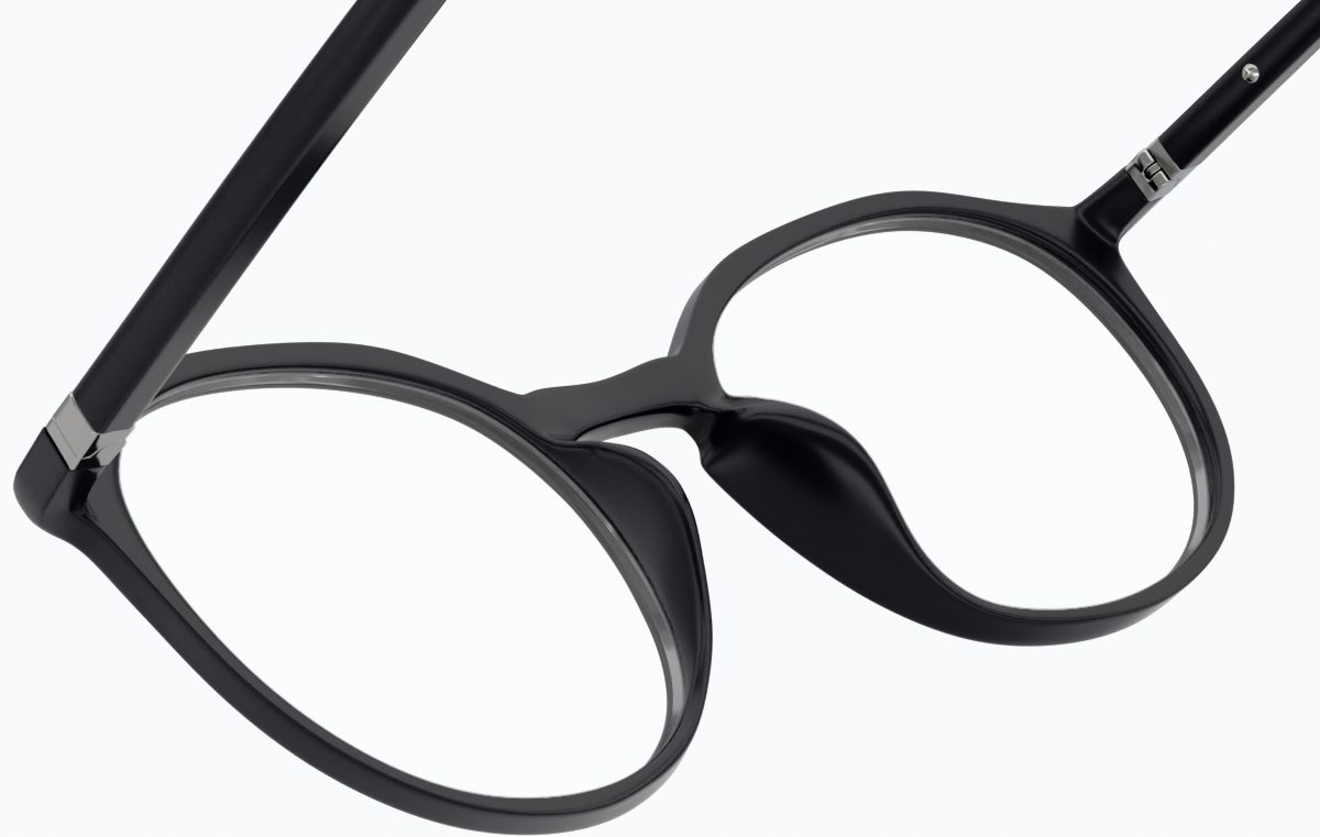 See-through view of Round Glasses 2020821 in Black