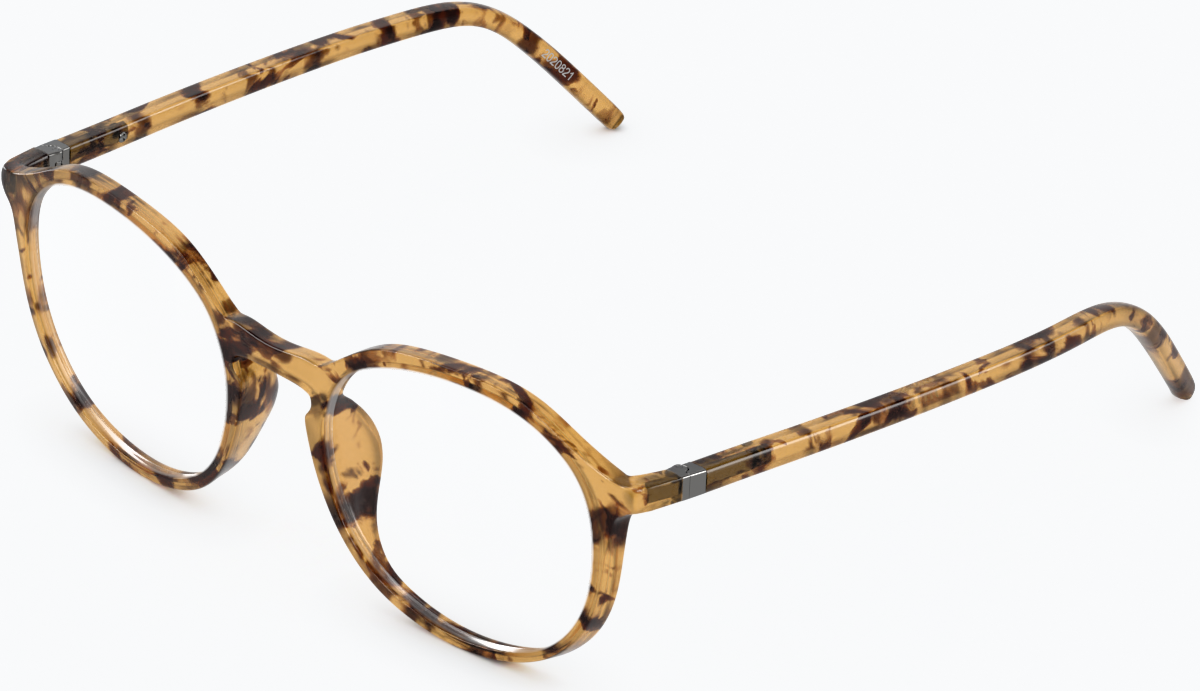 Angle view of Round Glasses 2020825 in Tortoiseshell thumbnail