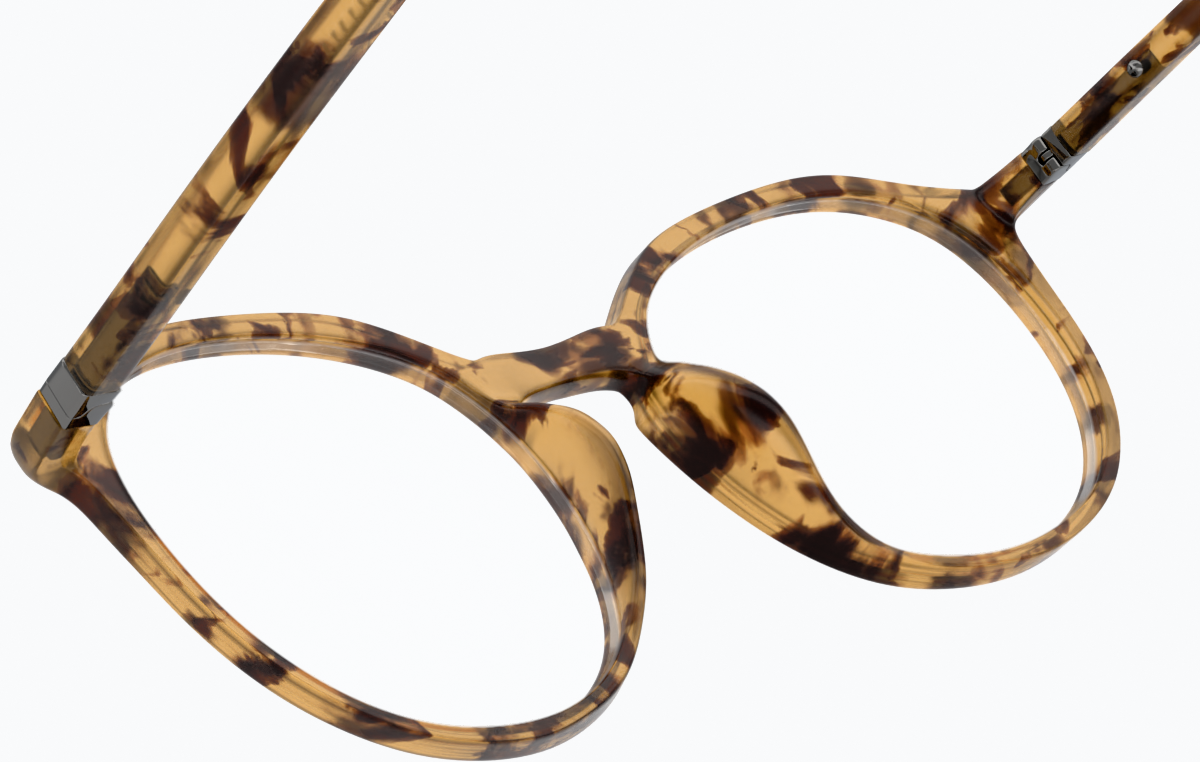 See-through view of Round Glasses 2020825 in Tortoiseshell
