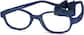 Angle view of Kids' Flexible Oval Glasses 2021016 in Navy thumbnail