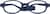 Front view of Kids' Flexible Oval Glasses 2021016 in Navy thumbnail