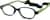 Angle view of Kids' Flexible Oval Glasses 2021021 in Black thumbnail