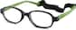 Angle view of Kids' Flexible Oval Glasses 2021021 in Black thumbnail